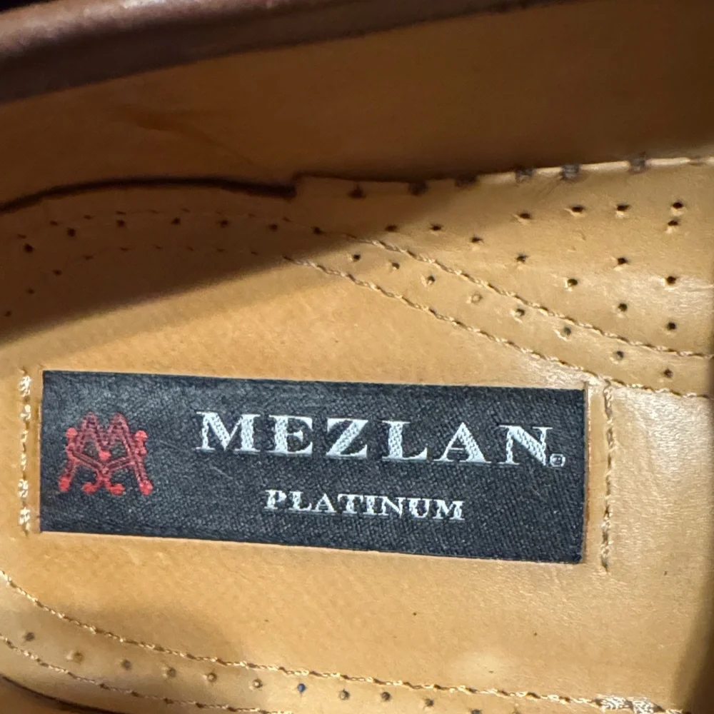 Mezlan Dark Brown Crocodile Leather Riley Loafers size 8
